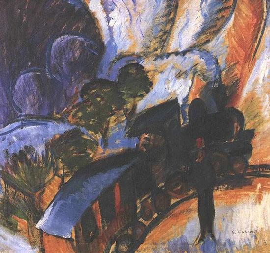 Ernst Ludwig Kirchner Rhaetian Railway, Davos Spain oil painting art